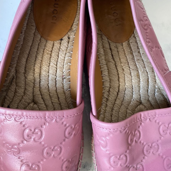 Gucci espadrilles pink leather - GG - Picture 2 of 8